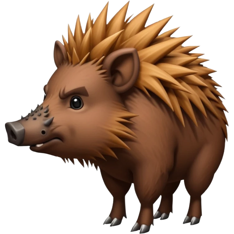wild boar, punk hair, full body emoji