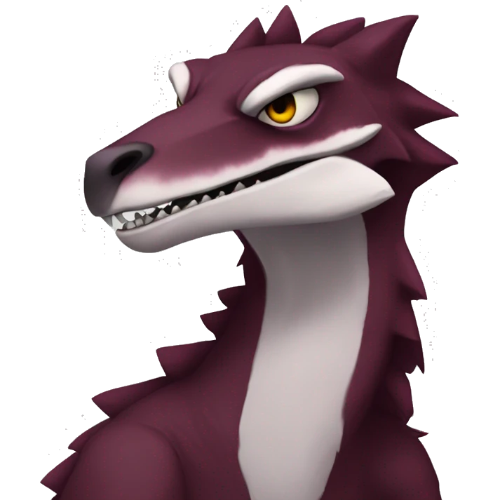 Maroon Edgy Sergal-raptor emoji