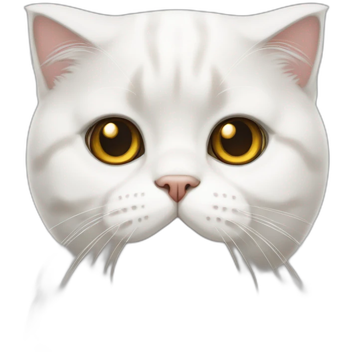 white Scottish fold cat emoji