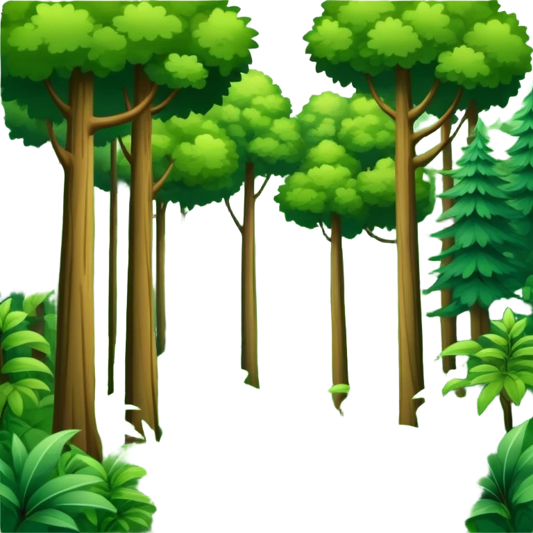 lush green forest with trees emoji