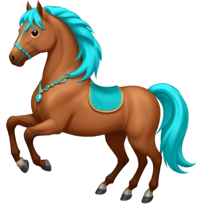 horse with turquoise hair emoji