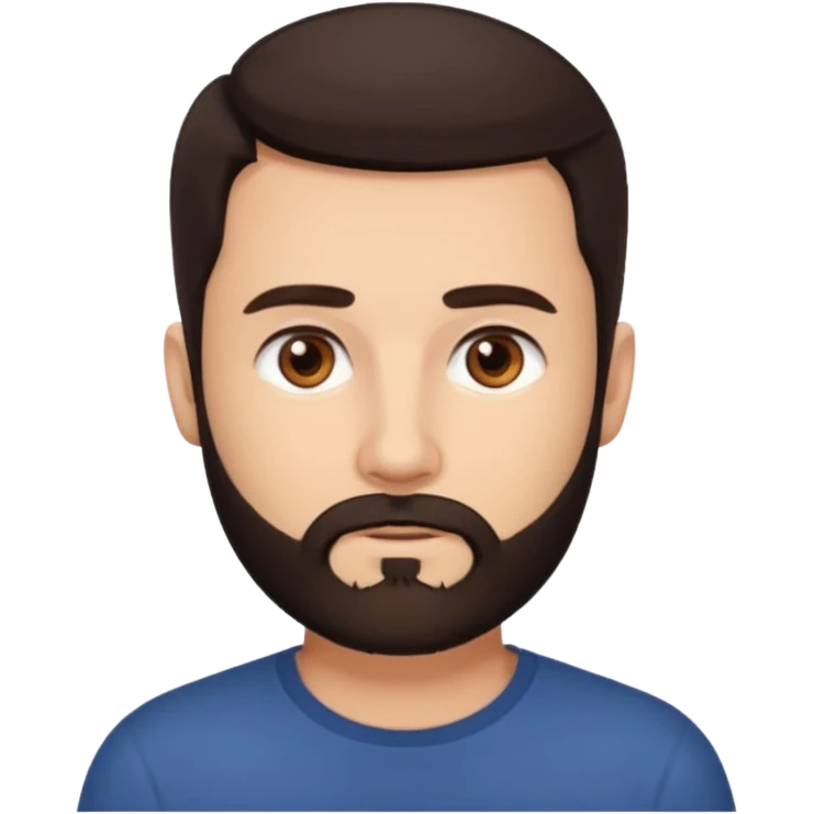 man, short hair, brown eyes, full beard, interested in what he sees emoji