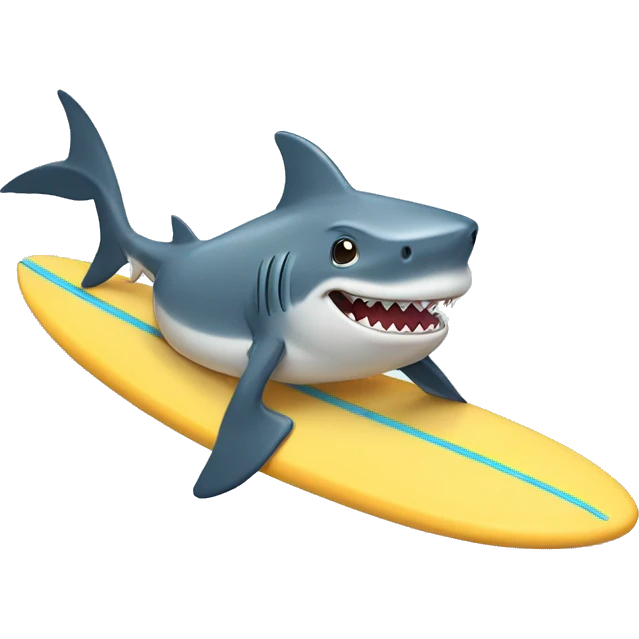 shark riding a surfboard emoji