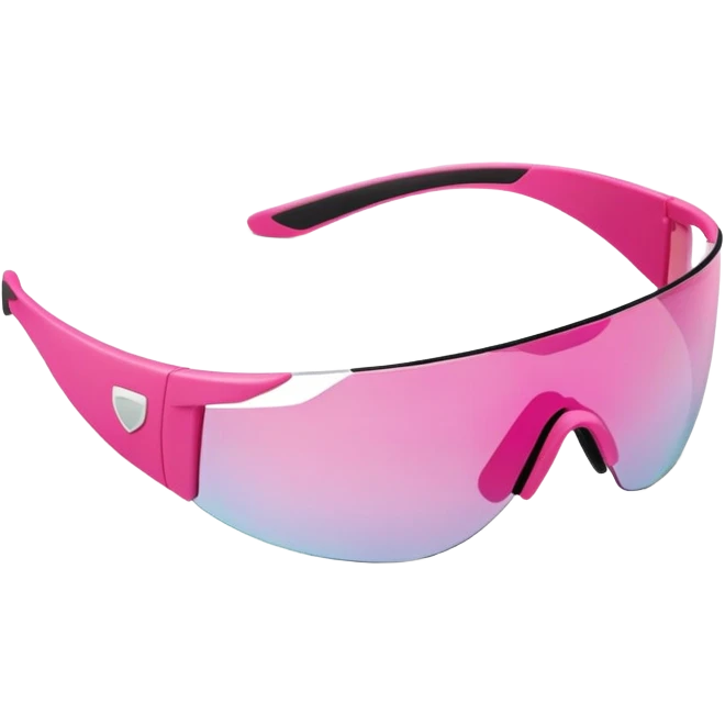 sporty pink shield visor sunglasses, athletic design, one-piece lens emoji