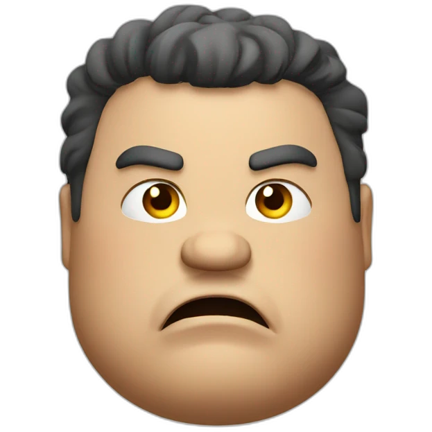 Fat guy angry emoji