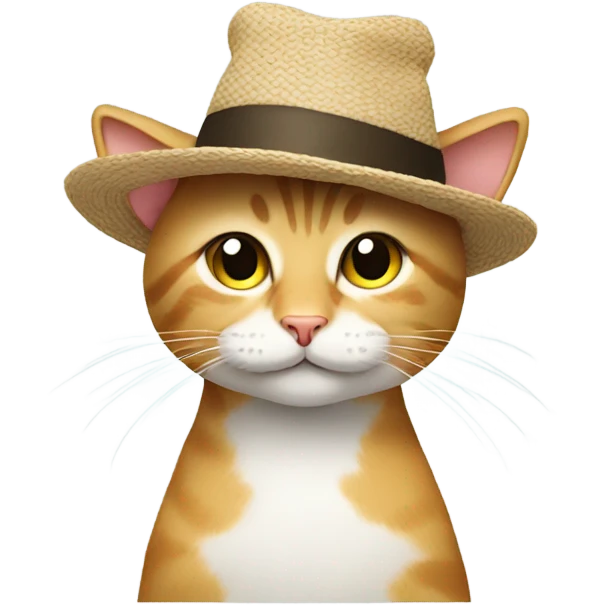 Hat on cat emoji
