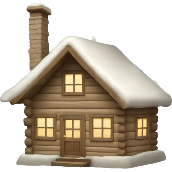 Beige winter cabin emoji