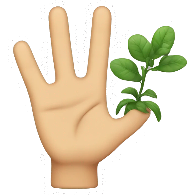 A hand with a finger as a plant emoji