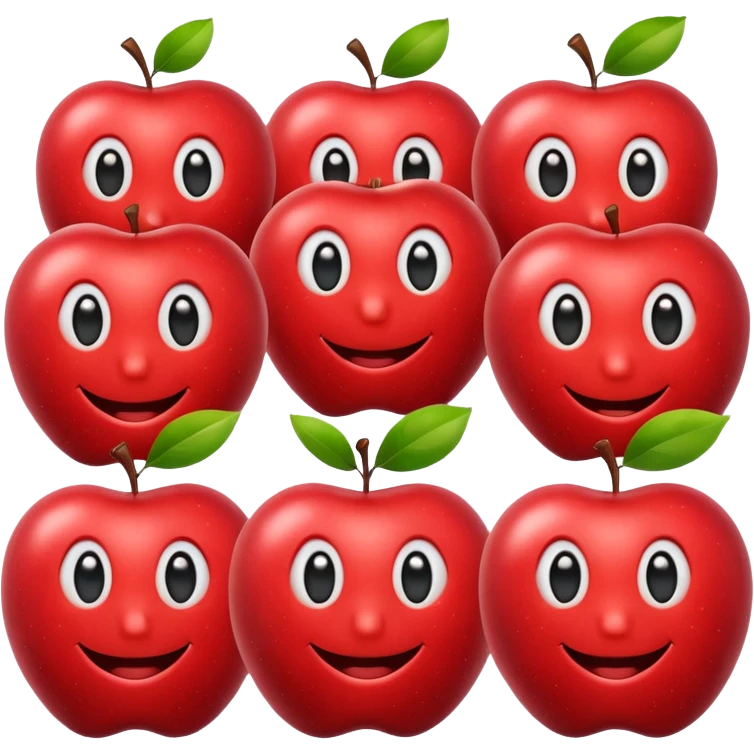 Smiley face with apples as eyes emoji