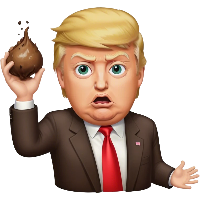 Trump throwing turd emoji
