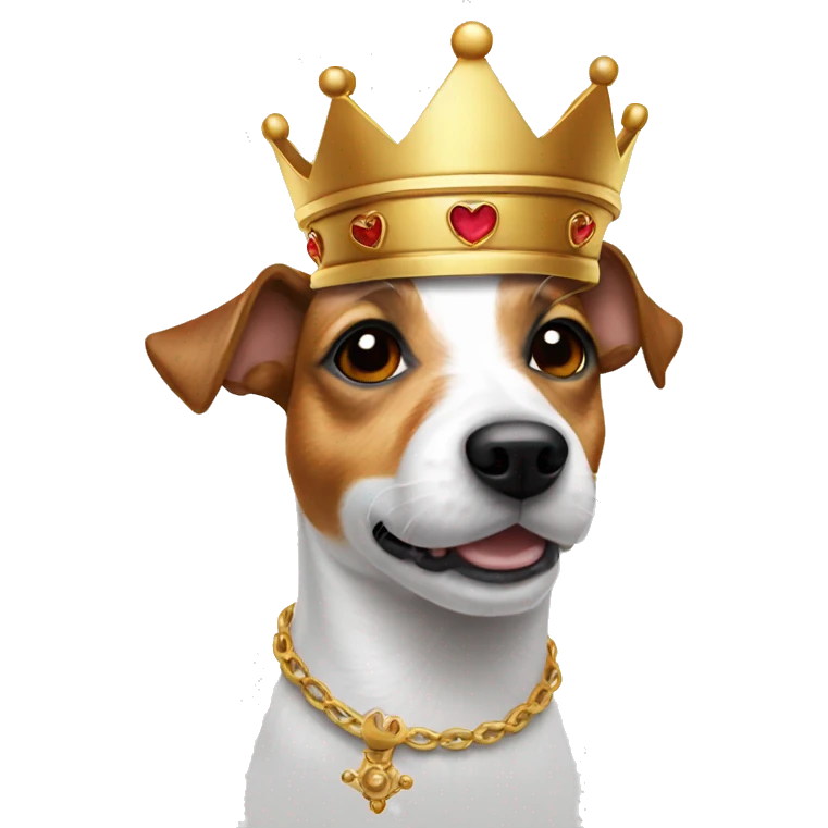 Jack Russell with crown on  emoji