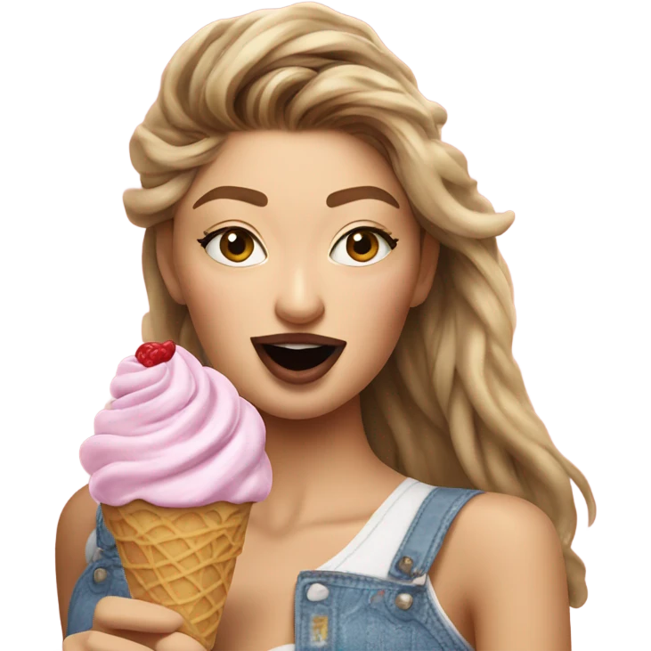 gigi hadid eating ice cream emoji