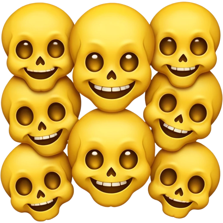 happy emoji face with skulls for eyes emoji
