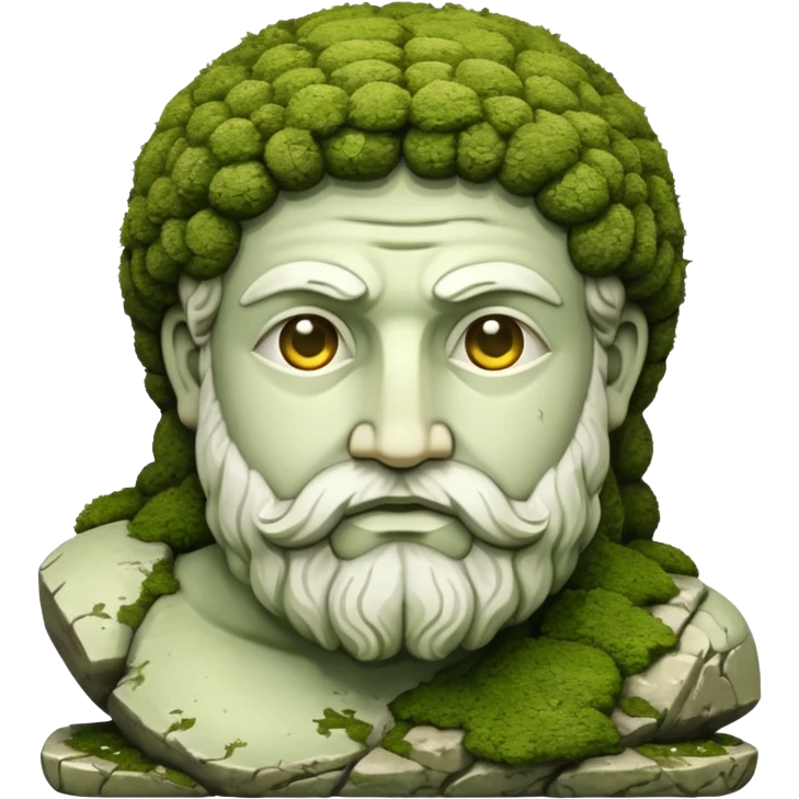 Greek sculpture with moss emoji