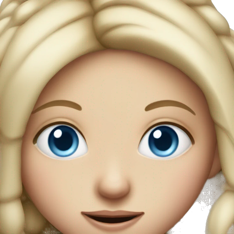 blue eyed girl in dress no teeth  emoji