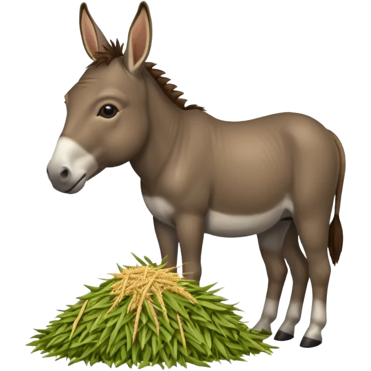 Donkey eating fodder emoji