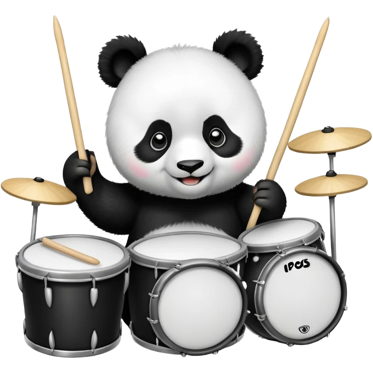 panda playing drums emoji