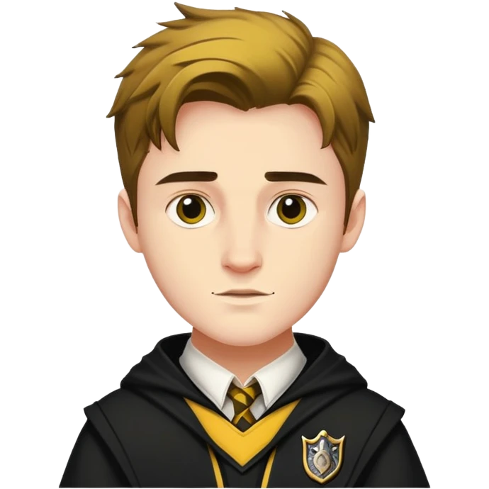 Cedric Diggory in harry potter, wear hogwarts Hufflepuff uniform emoji