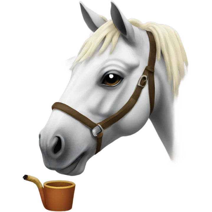 Horse smoking a cigarette emoji
