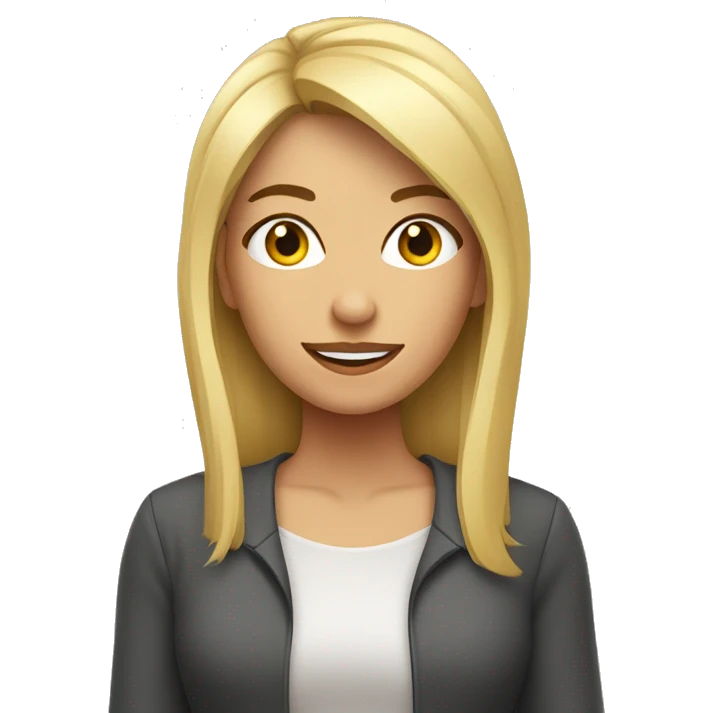 mujer rubia  con cabello muy cort emoji