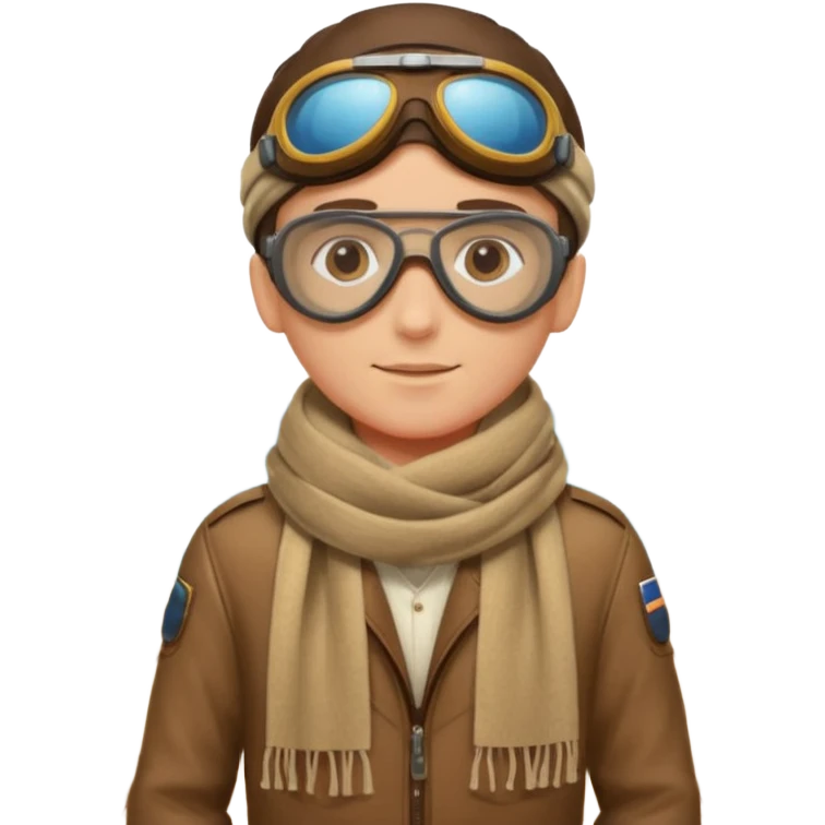 Sky Sailor – Aviator with goggles and scarf, leaning on deck emoji