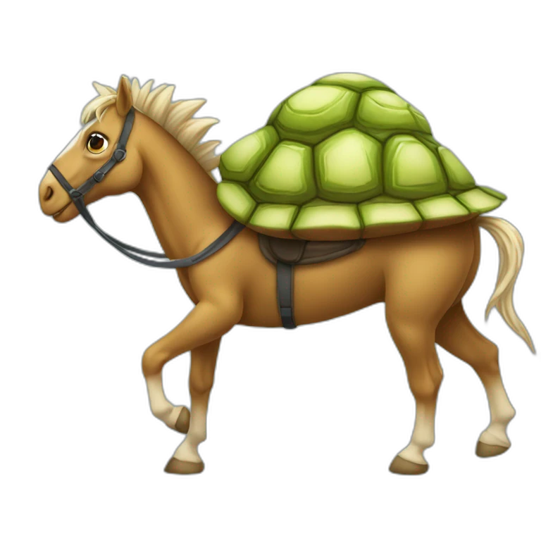Cheval sur une tortue emoji