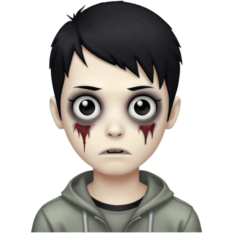 emo zombie boy with black hair emoji
