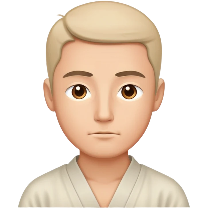 A focused man, learned Zen, very calm and productive emoji