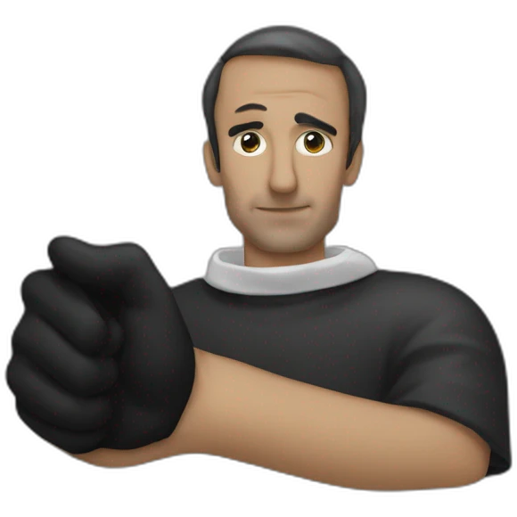 zemmour avec un objet noir dans ses mains emoji