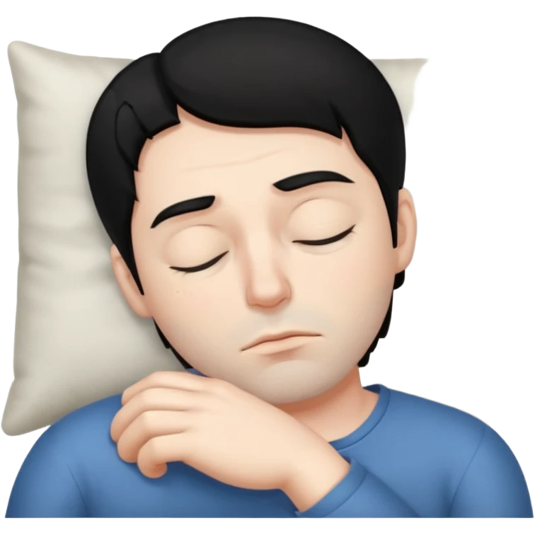 Sleepy man black hair emoji
