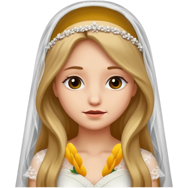 beautiful girl with long hair getting married veil covering face emoji ios 18 emoji