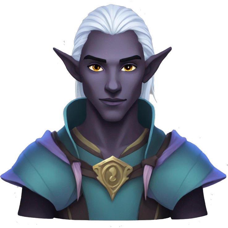 bust half-elf drow male sorcerer emoji