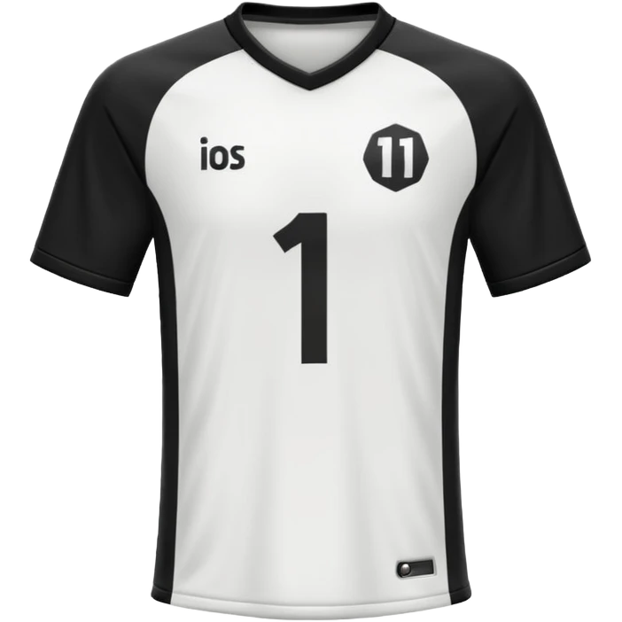 White and black soccer jersey with number 1 emoji