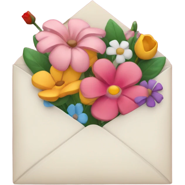 Love letter with flowers and kiss  emoji