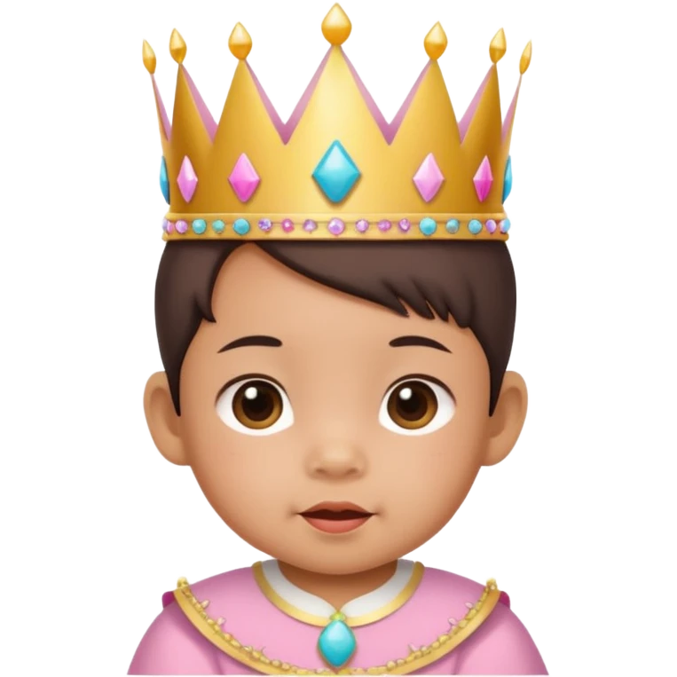 asian baby wearing birthday crown emoji