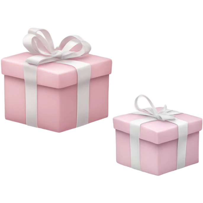 Light pink Christmas gifts under a white Christmas tree  emoji