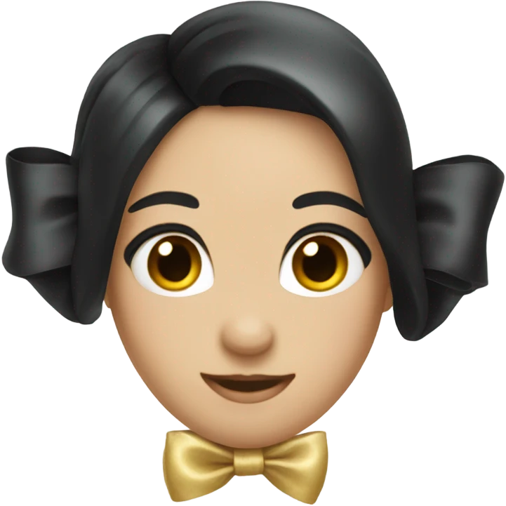 a black hair bow emoji