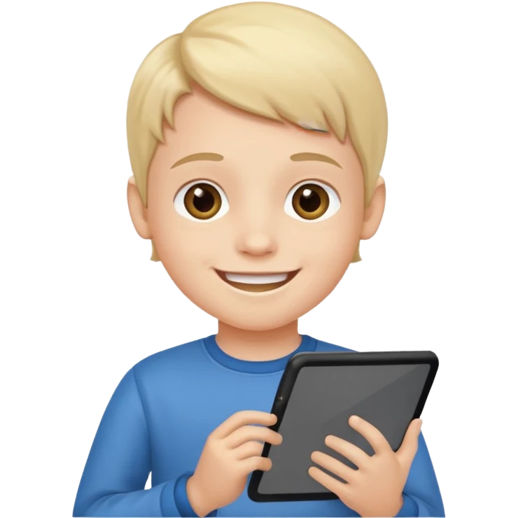 kid hold a tablet emoji
