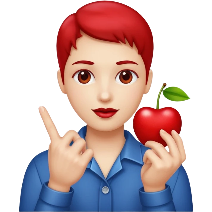Holding a cherry between two fingers emoji
