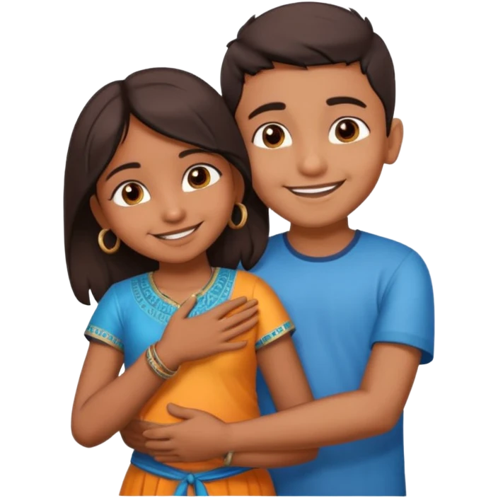 indian boy hugging indian girl from behind... boys hand down near navel of girl emoji