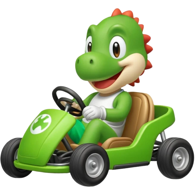 emoji of yoshi in mario kart emoji