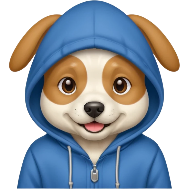 Dog wearing a hoodie emoji