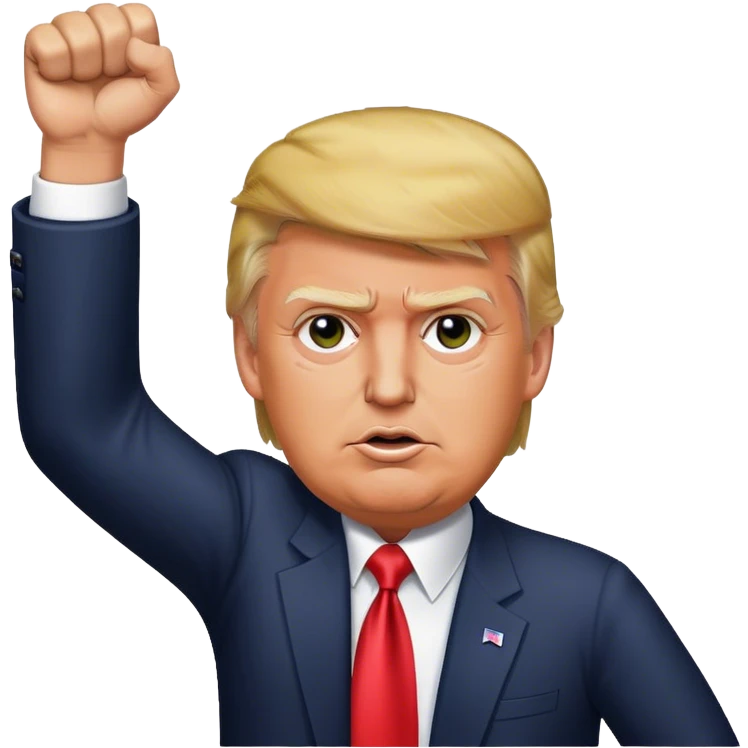 donald trump's fist held high in the air with fully extended arm after assassination attempt emoji