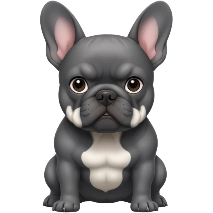 Dark grey French bulldog  emoji