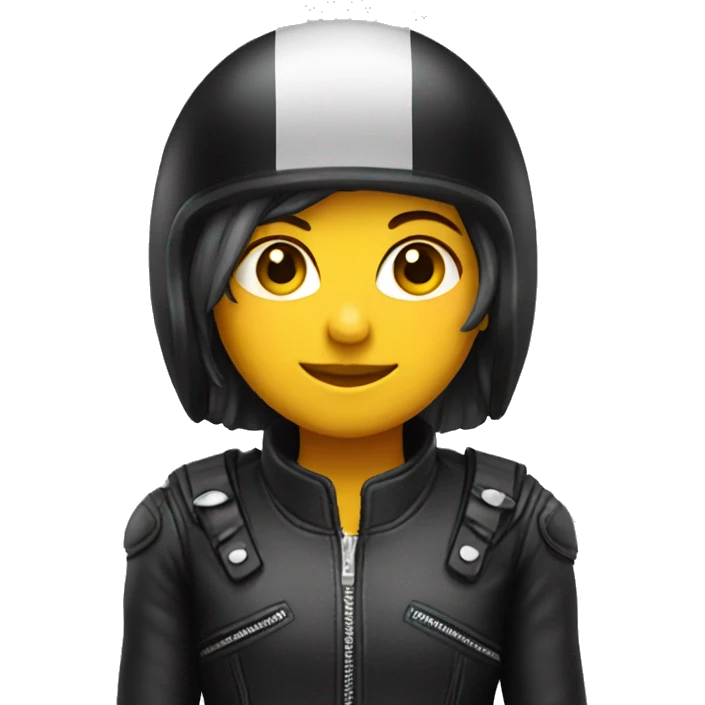 a girl in a biker helmet  emoji