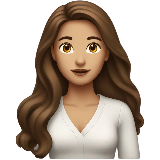 Woman with long brown hair emoji