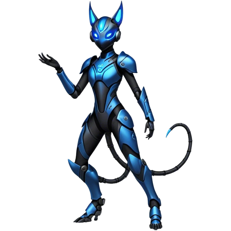 Modern Futuristic Cool Wicked Cyborg-Vernid-Trico-species by LiLaiRa full body emoji