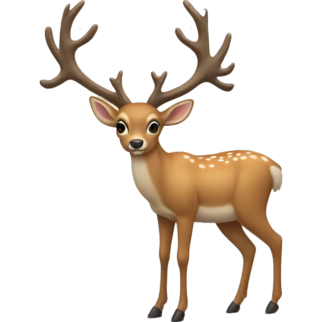 Deer wearing a now emoji
