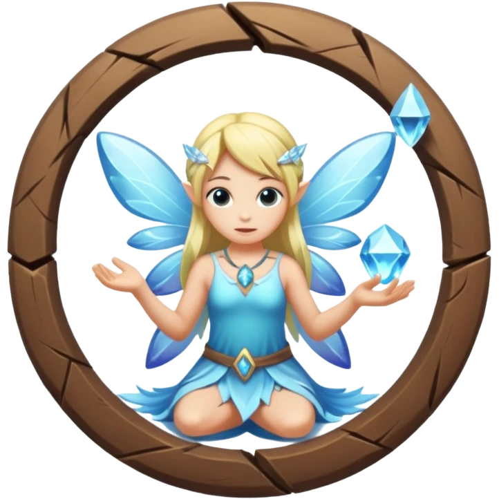 crystal fairy character breaking small rune circle emoji