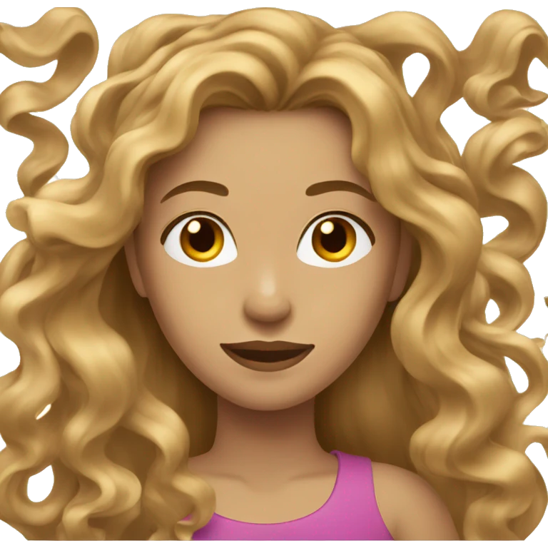 Women with long light brown wavy hair  emoji